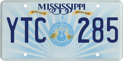 MS license plate YTC285