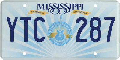 MS license plate YTC287