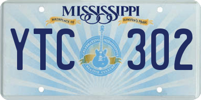 MS license plate YTC302