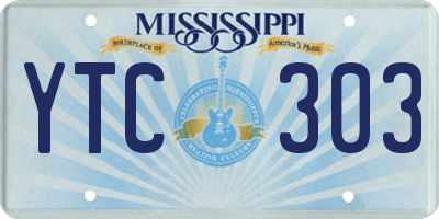 MS license plate YTC303