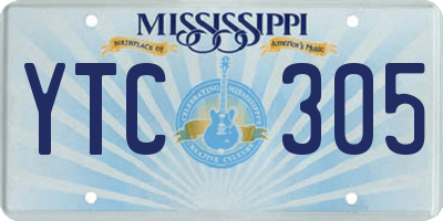 MS license plate YTC305