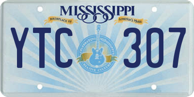 MS license plate YTC307