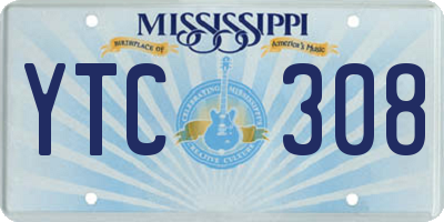 MS license plate YTC308