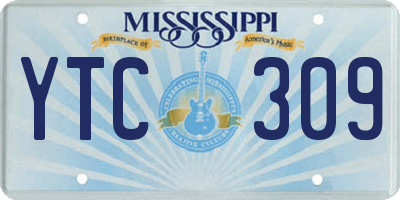 MS license plate YTC309