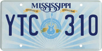 MS license plate YTC310
