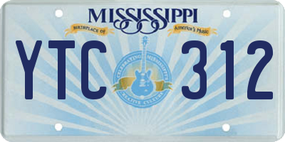 MS license plate YTC312