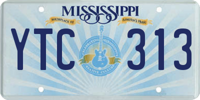 MS license plate YTC313