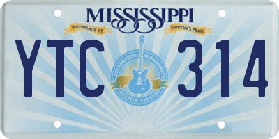 MS license plate YTC314
