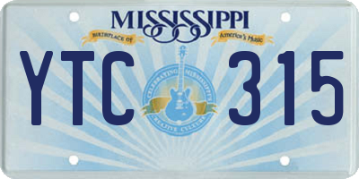 MS license plate YTC315