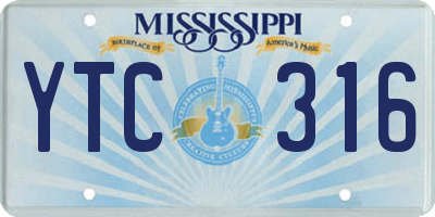 MS license plate YTC316