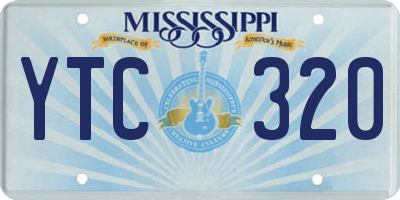 MS license plate YTC320