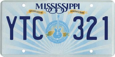 MS license plate YTC321