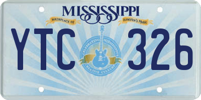 MS license plate YTC326