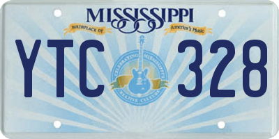 MS license plate YTC328