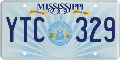 MS license plate YTC329
