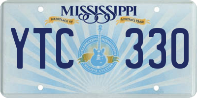MS license plate YTC330
