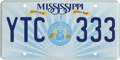 MS license plate YTC333