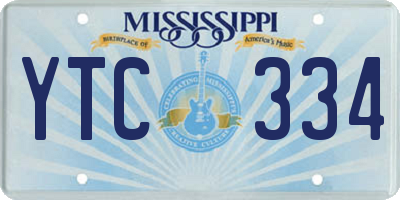 MS license plate YTC334