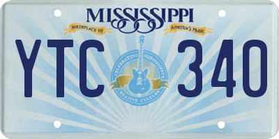 MS license plate YTC340