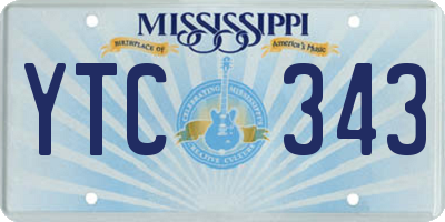 MS license plate YTC343