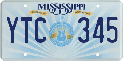 MS license plate YTC345