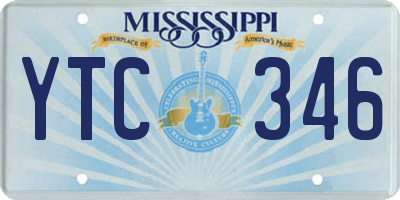 MS license plate YTC346