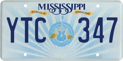 MS license plate YTC347
