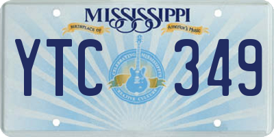 MS license plate YTC349