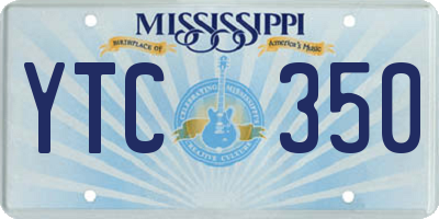 MS license plate YTC350