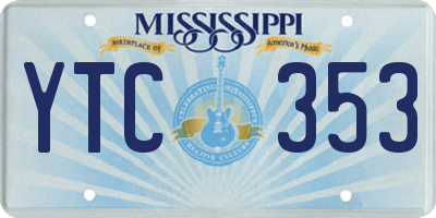 MS license plate YTC353