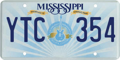 MS license plate YTC354