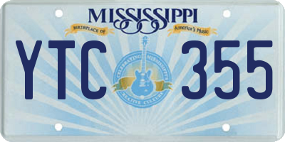 MS license plate YTC355