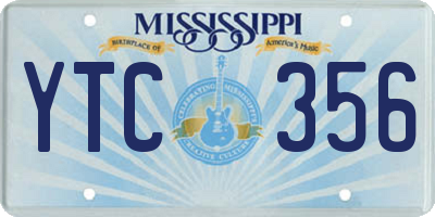 MS license plate YTC356