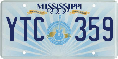 MS license plate YTC359