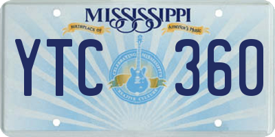 MS license plate YTC360