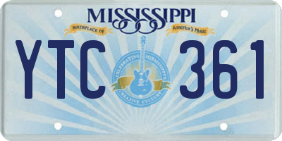 MS license plate YTC361