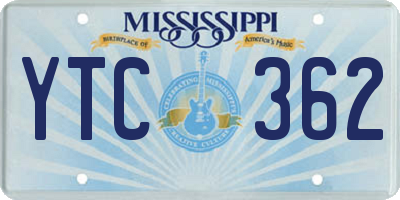 MS license plate YTC362