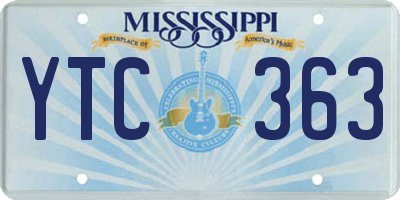 MS license plate YTC363
