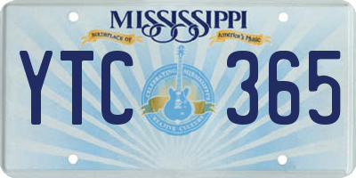 MS license plate YTC365