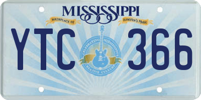 MS license plate YTC366