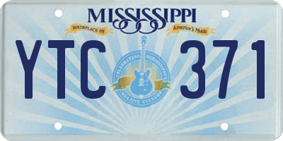 MS license plate YTC371