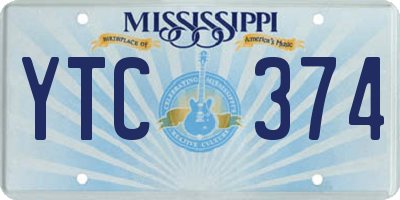 MS license plate YTC374