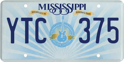 MS license plate YTC375