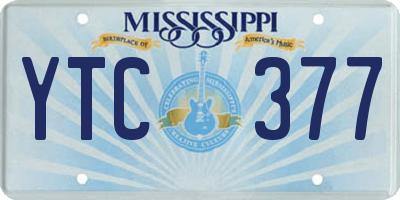 MS license plate YTC377
