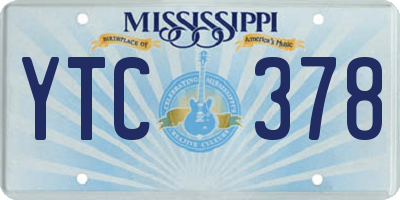 MS license plate YTC378