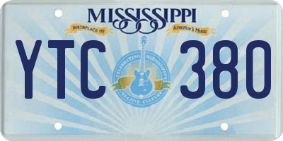 MS license plate YTC380