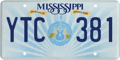 MS license plate YTC381