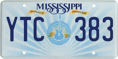 MS license plate YTC383