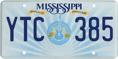 MS license plate YTC385