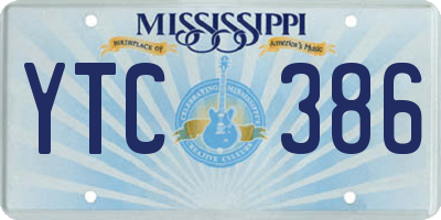 MS license plate YTC386
